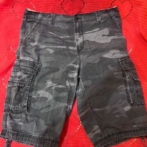 Camo Print Grey Baggy Jorts y2k Skater Style